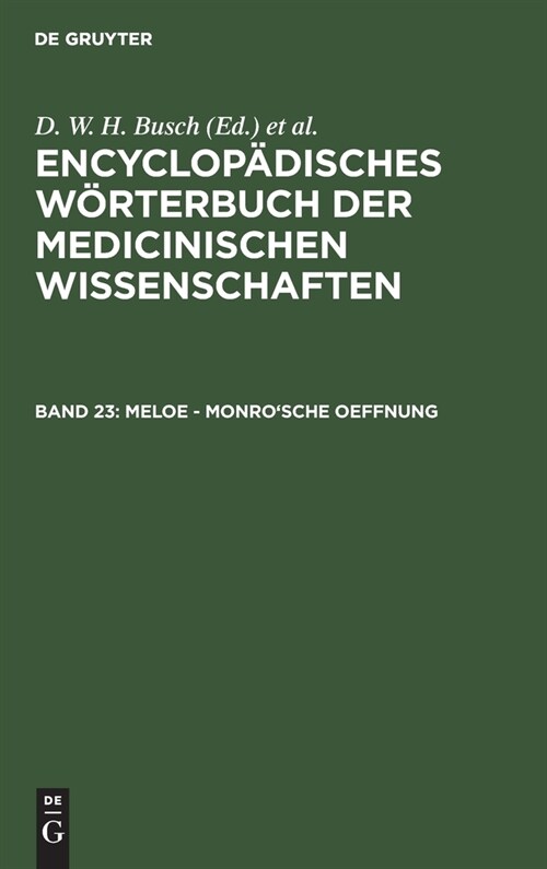 Meloe - Monrosche Oeffnung (Hardcover, Repirint 2020)