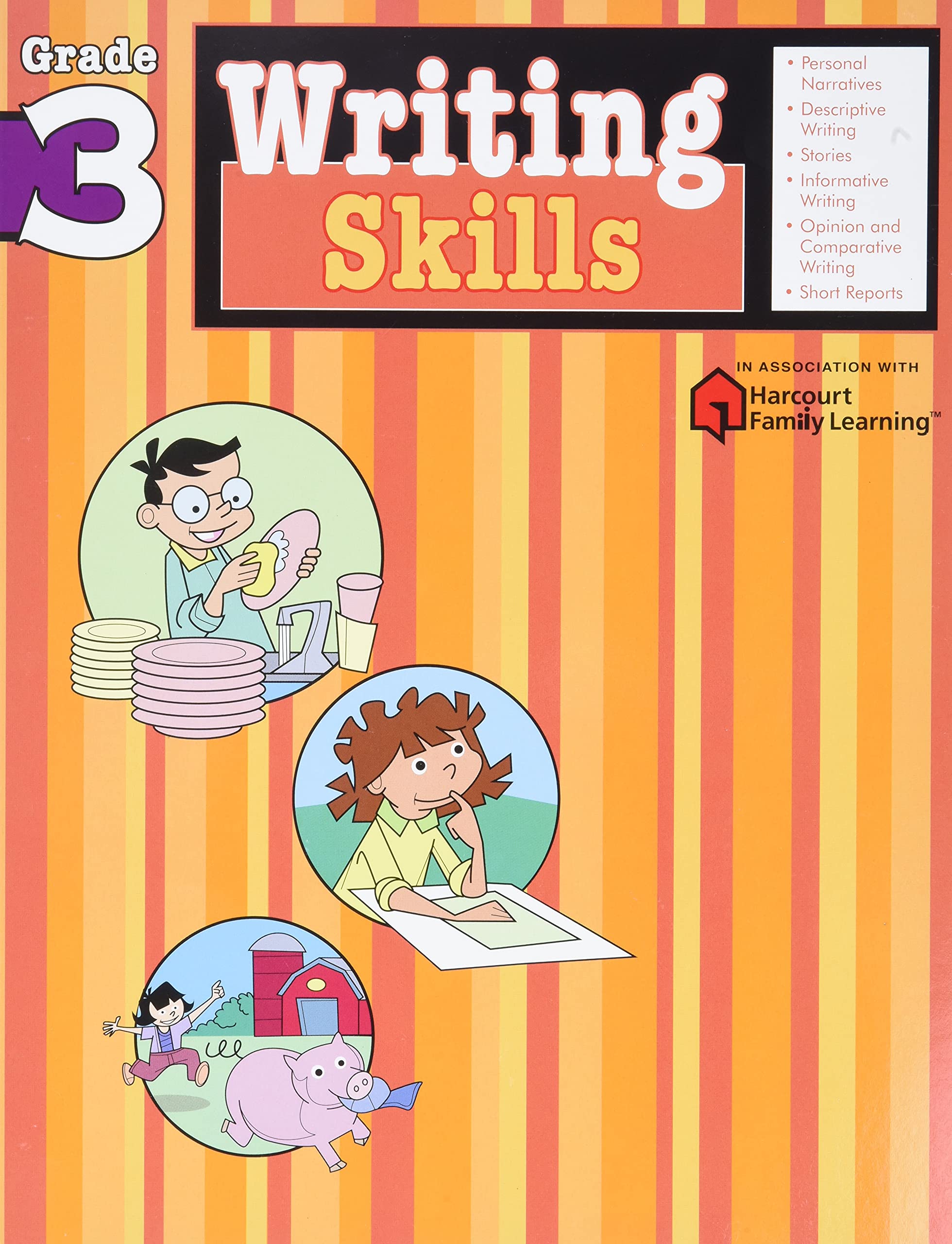 Writing Skills: Grade 3 (Flash Kids Harcourt Family Learning) (Paperback)