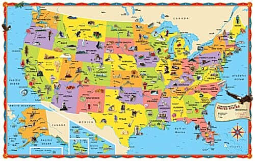 Rand McNally Kids Illustrated US Wall Map (Map)