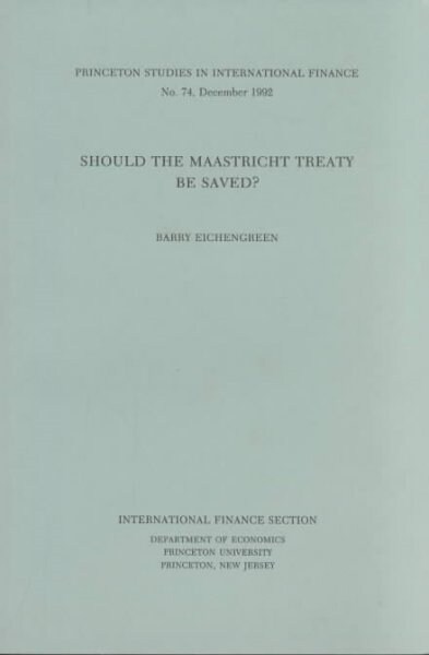 Should the Maastricht Treaty Be Saved? (Paperback)