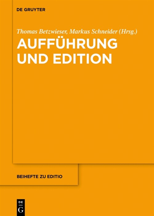 Auff?rung Und Edition (Hardcover)