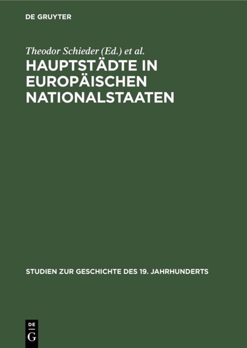 Hauptst?te in europ?schen Nationalstaaten (Hardcover, Reprint 2019)