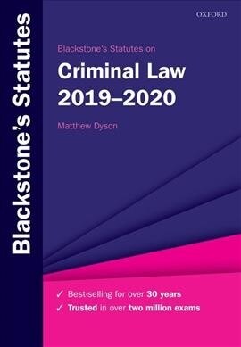 Blackstones Statutes on Criminal Law 2019-2020 (Paperback, 29 Revised edition)