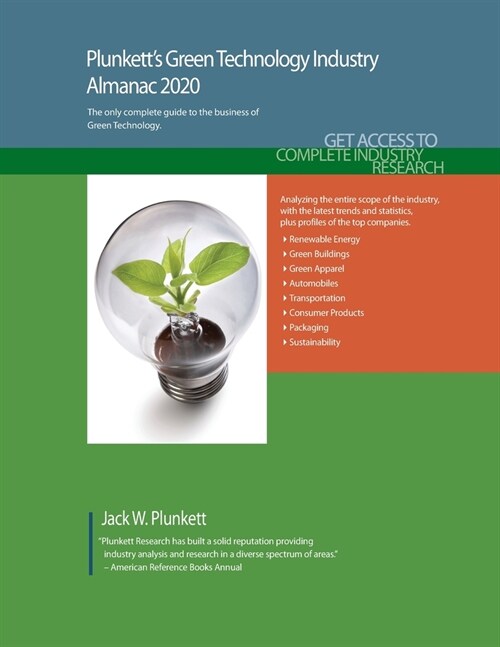 Plunketts Green Technology Industry Almanac 2020: Green Technology Industry Market Research, Statistics, Trends and Leading Companies (Paperback)