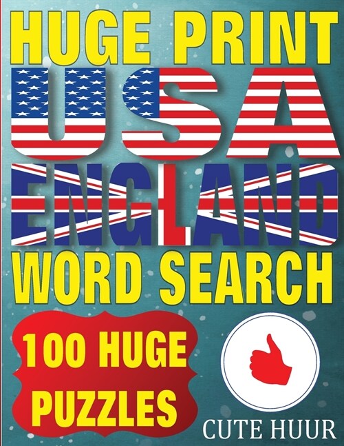 Huge Print USA & England Word Search: 100 Large Print Place Name Puzzles Featuring Cities in Every Us State and English Count (Paperback)