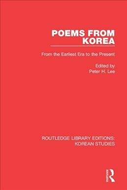 Poems from Korea : From the Earliest Era to the Present (Hardcover)