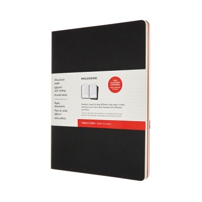 Moleskine Subject Cahier Journal, XXL, Black, Cranberry Red (8.5 X 11) (Other)