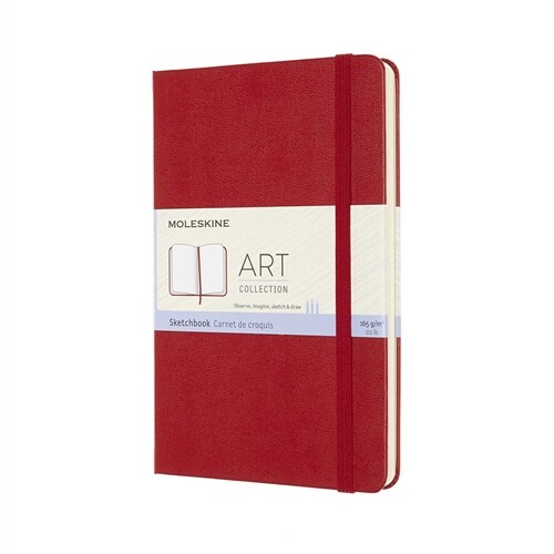 Moleskine Art Sketchbook, Medium, Scarlet Red (4.5 X 7) (Hardcover)