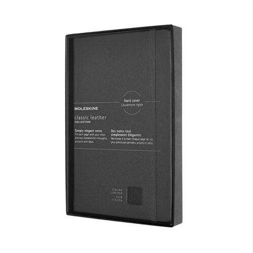 Moleskine Limited Collection Notebook Leather, Large, Ruled, Hard Cover, Open Box, Black (5 X 8.25) (Hardcover)