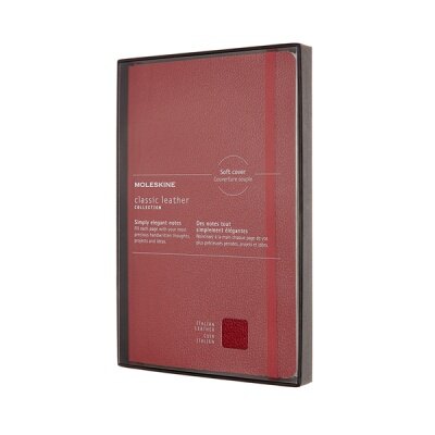 Moleskine Limited Collection Notebook Leather, Large, Ruled, Soft Cover, Open Box, Bordeaux Red (5 X 8.25) (Hardcover)