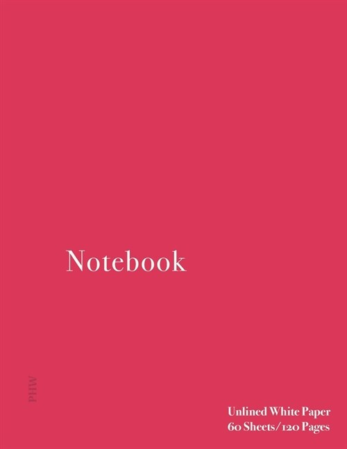 Unlined Notebook: Large 8.5x11 inches; 120 Pages; Apple (Pink Lady) Color (Paperback)