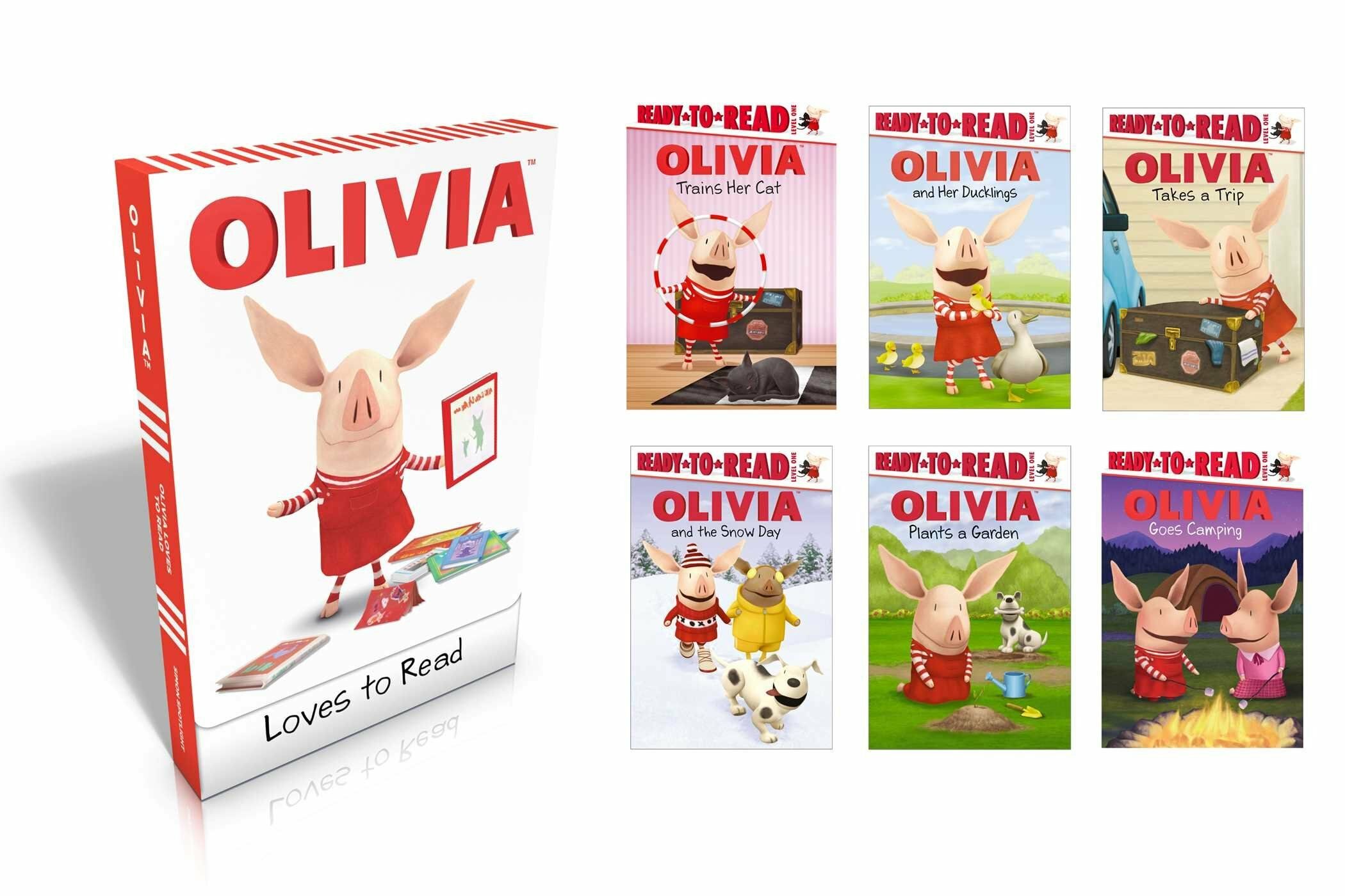 Olivia Loves to Read: Olivia Trains Her Cat; Olivia and Her Ducklings; Olivia Takes a Trip; Olivia and the Snow Day; Olivia Plants a Garden; (Boxed Set, Boxed Set)