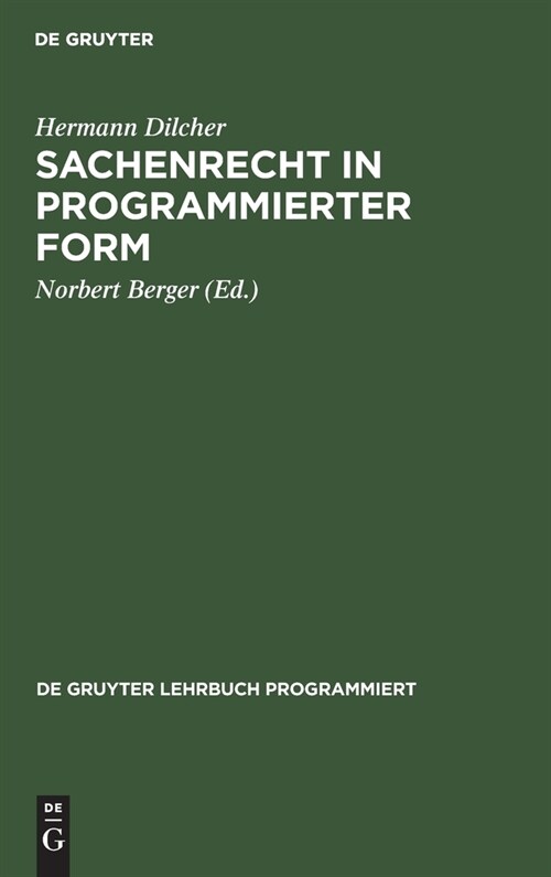 Sachenrecht in programmierter Form (Hardcover, 3, 3., Neubearb. A)