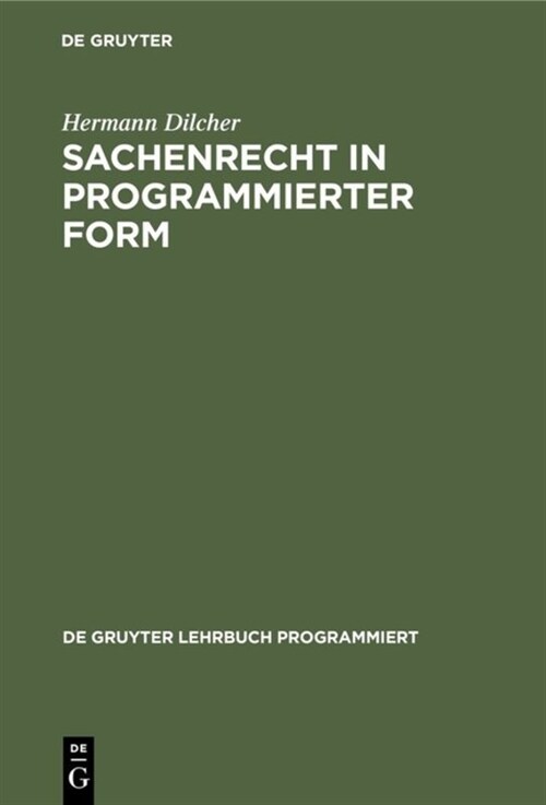 Sachenrecht in programmierter Form (Hardcover, 4, 4., Neubearb. A)