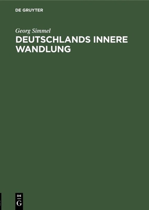 Deutschlands Innere Wandlung (Hardcover)