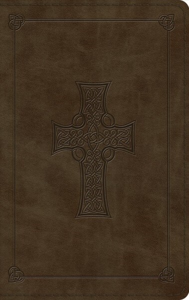 ESV Large Print Thinline Bible (Trutone, Olive, Celtic Cross Design) (Imitation Leather)