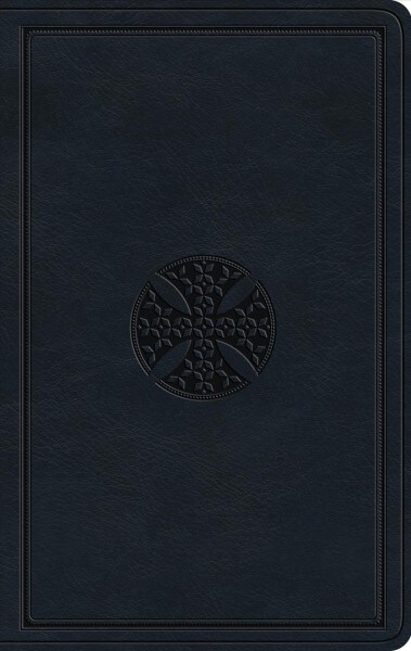 ESV Large Print Value Thinline Bible (Trutone, Navy, Mosaic Cross Design) (Imitation Leather)