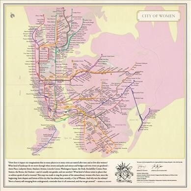 City of Women New York City Subway Wall Map (20 X 20 Inches) (Not Folded)