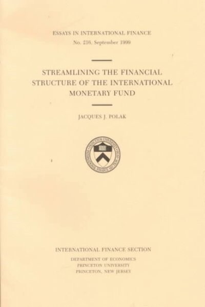 Streamlining the Financial Structure of the International Monetary Fund (Paperback)