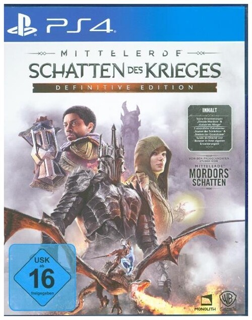 Mittelerde, Schatten des Krieges, 1 PS4-Blu-ray Disc (Definitve Edition) (Blu-ray)