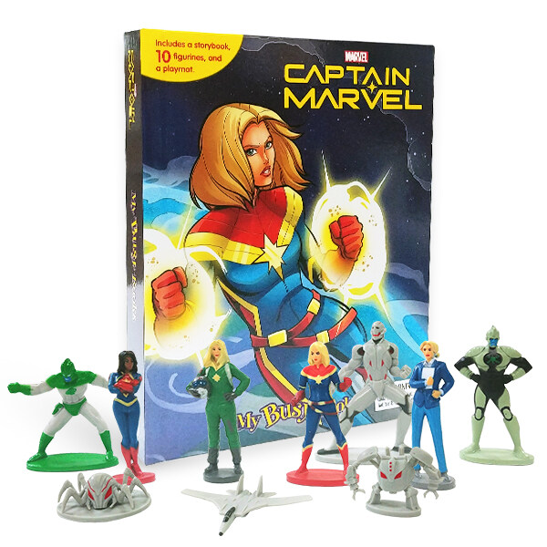 [중고] My Busy Books : Marvel Captain Marvel 캡틴 마블 비지북 (미니피규어 12개 + 놀이판)