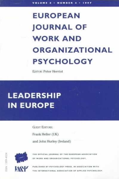 European Journal of Work and Organizational Psychology (Paperback)