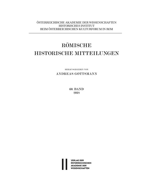 Romische Historische Mitteilungen 60/2018 (Paperback, Multilingual)