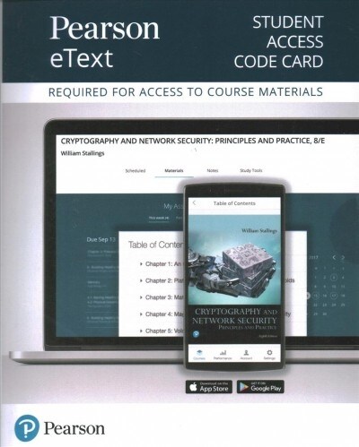 Pearson Etext Cryptography and Network Security Access Card (Pass Code, 8th)