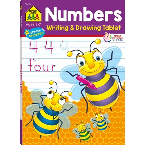 School Zone Numbers Writing & Drawing Tablet Workbook (Paperback)