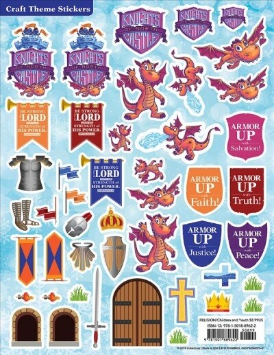 Vacation Bible School (Vbs) 2020 Knights of North Castle Craft Theme Stickers (Pkg of 12): Quest for the Kings Armor (Other)