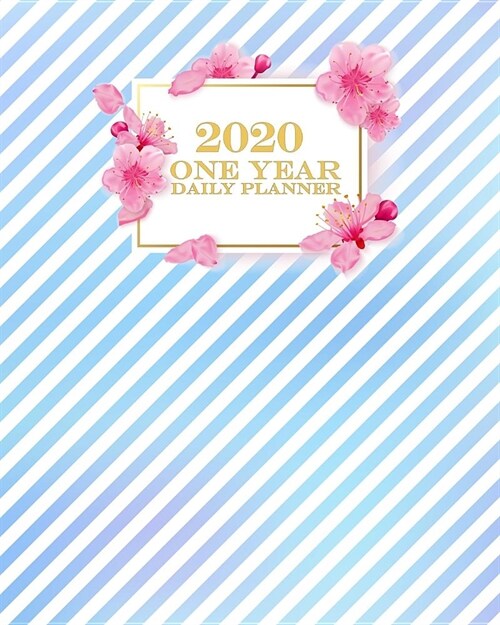 2020 One Year Daily Planner: Super Cute Blue and Pink Floral Planner Daily Weekly Monthly View Pretty Nifty Calendar Organizer One 1 Year Agenda Sc (Paperback)