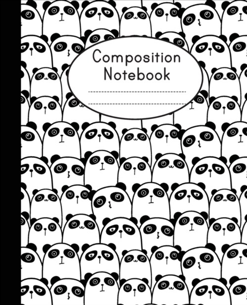 Composition Notebook: Cute Panda Pattern - College Ruled - Notebook For Kids, School Notebook (Paperback)