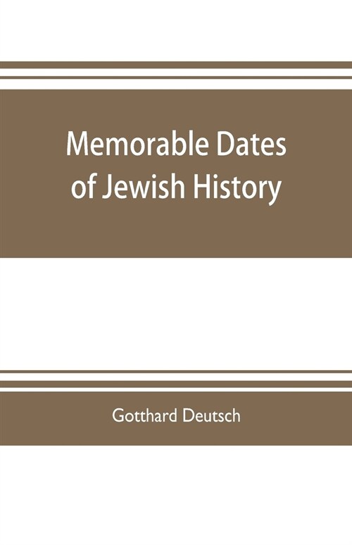 Memorable dates of Jewish history (Paperback)