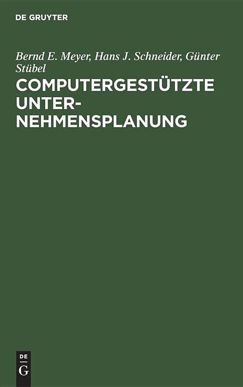 Computergest?zte Unternehmensplanung (Hardcover)