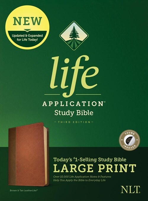 NLT Life Application Study Bible, Third Edition, Large Print (Leatherlike, Brown/Tan, Indexed) (Imitation Leather)