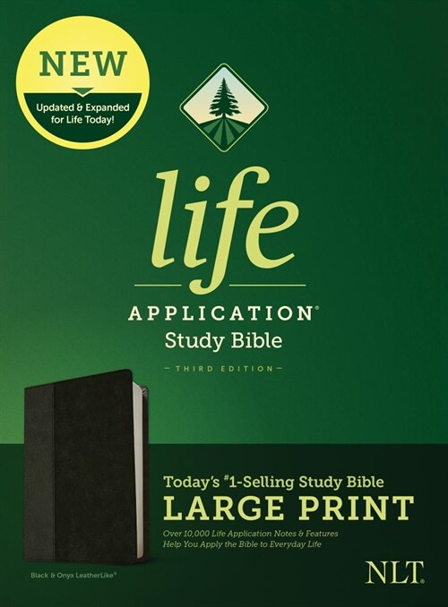 NLT Life Application Study Bible, Third Edition, Large Print (Leatherlike, Black/Onyx) (Imitation Leather)