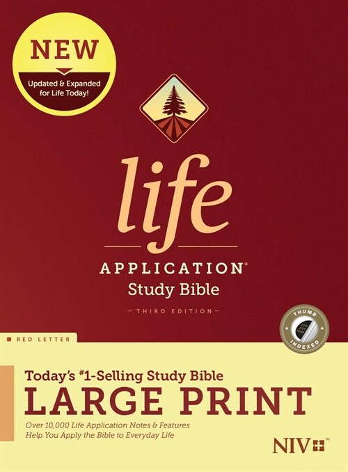 NIV Life Application Study Bible, Third Edition, Large Print (Red Letter, Hardcover, Indexed) (Hardcover)