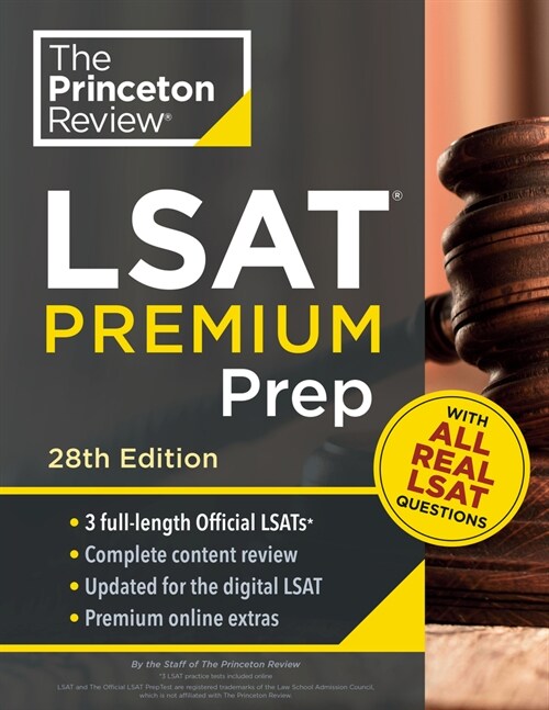 Princeton Review LSAT Premium Prep, 28th Edition: 3 Real LSAT Preptests + Strategies & Review + Updated for the New Test Format (Paperback)