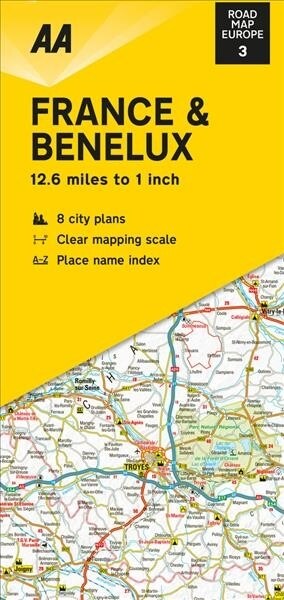 Road Map France & Benelux (Sheet Map, folded)