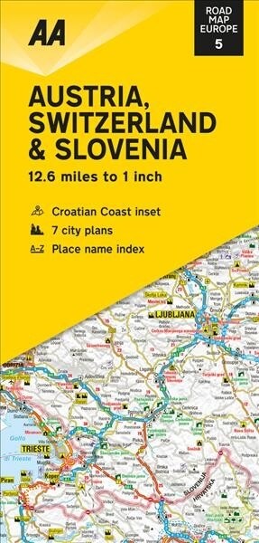 Road Map Austria, Switzerland & Slovenia (Sheet Map, folded)
