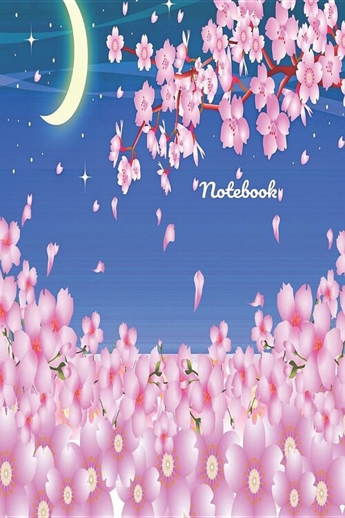 Notebook: Sakura Cherry Blossom notebook to write in. Pretty floral Christmas or birthday gift for women. (Paperback)