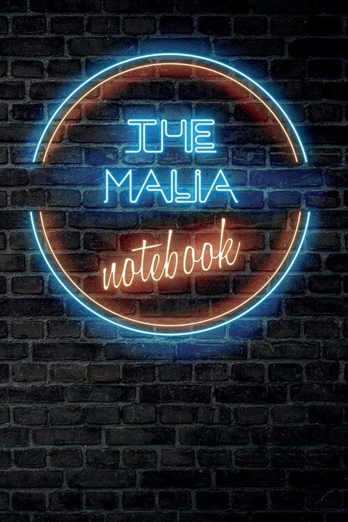 The MALIA Notebook: Vintage Blank Ruled Personalized & Custom Neon Sign Name Dotted Notebook Journal for Girls & Women. Wall Background. F (Paperback)
