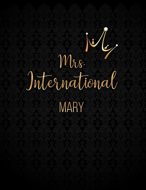 Mary: Black Personalized Lined Journal with Inspirational Quotes (Paperback)