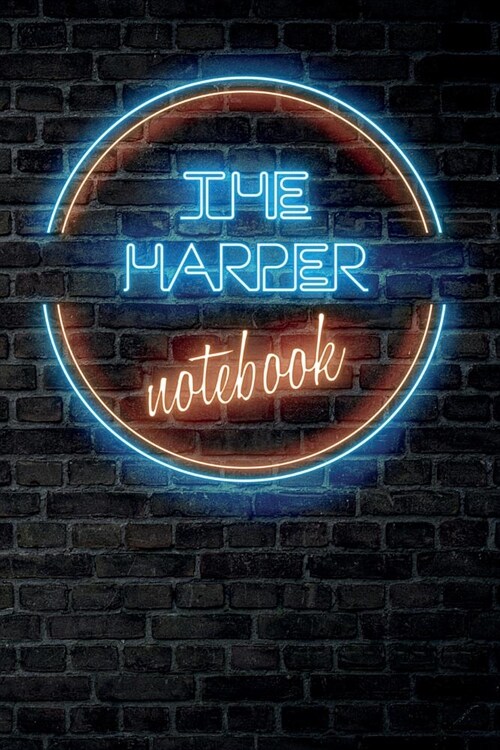 The HARPER Notebook: Vintage Blank Ruled Personalized & Custom Neon Sign Name Dotted Notebook Journal for Girls & Women. Wall Background. F (Paperback)