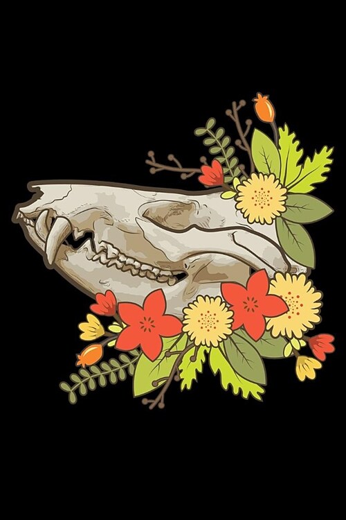 Journal: Womens Opossum Possum Skull Flowers Love Opossums Black Lined Notebook Writing Diary - 120 Pages 6 x 9 (Paperback)