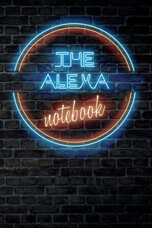 The ALEXA Notebook: Vintage Blank Ruled Personalized & Custom Neon Sign Name Dotted Notebook Journal for Girls & Women. Wall Background. F (Paperback)