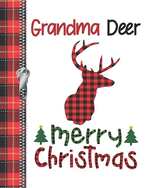 Grandma Deer Merry Christmas: Buffalo Red Plaid Silhouette Doodling Writing Journal Diary For Grandmothers (Paperback)