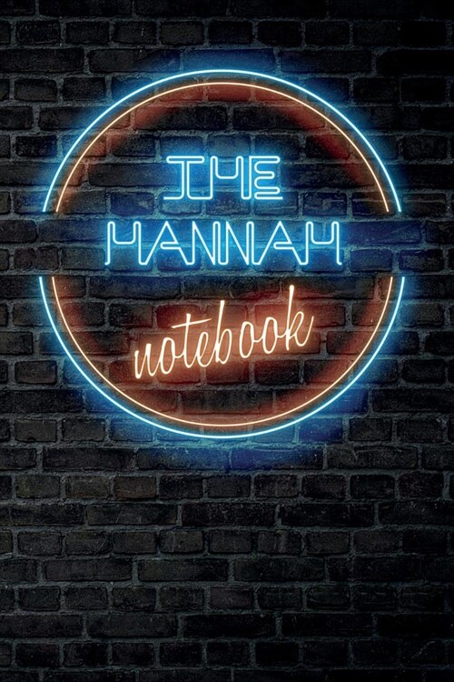 The HANNAH Notebook: Vintage Blank Ruled Personalized & Custom Neon Sign Name Dotted Notebook Journal for Girls & Women. Wall Background. F (Paperback)