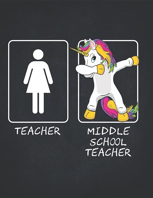 Unicorn Tearcher Notebooks and Journals: Middle School Teachers Funny Dabbing Unicorn Gift Lightly Lined Pages Daily Journal Diary Notepad 8.5x11 Teac (Paperback)