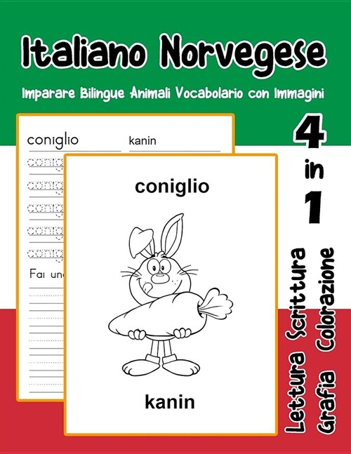 Italiano Norvegese Imparare Bilingue Animali Vocabolario con Immagini: Dizionario per bambini delle elementari a1 a2 ba b2 c1 c2 (Paperback)